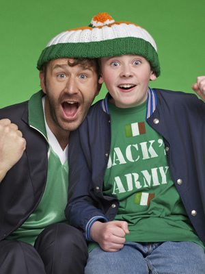 Moone Boy. Image shows from L to R: Sean Murphy (Chris O'Dowd), Martin (David Rawle). Copyright: Baby Cow Productions / Sprout Pictures. Moone Boy. Image shows from L to R: Sean Murphy (Chris O'Dowd), Martin (David Rawle). Copyright: Baby Cow Productions / Sprout Pictures.