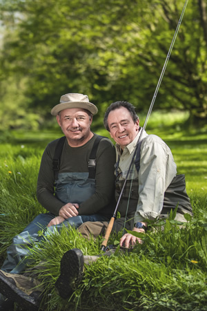Mortimer & Whitehouse: Gone Fishing. Image shows from L to R: Bob Mortimer, Paul Whitehouse. Copyright: Owl Power. Mortimer & Whitehouse: Gone Fishing. Image shows from L to R: Bob Mortimer, Paul Whitehouse. Copyright: Owl Power.