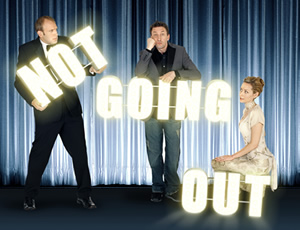 Not Going Out. Image shows from L to R: Tim (Tim Vine), Lee (Lee Mack), Kate (Megan Dodds). Copyright: Avalon Television / Arlo Productions. Not Going Out. Image shows from L to R: Tim (Tim Vine), Lee (Lee Mack), Kate (Megan Dodds). Copyright: Avalon Television / Arlo Productions.
