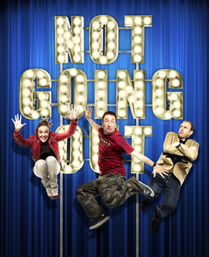 Not Going Out. Image shows from L to R: Lucy (Sally Bretton), Lee (Lee Mack), Tim (Tim Vine). Copyright: Avalon Television / Arlo Productions. Not Going Out. Image shows from L to R: Lucy (Sally Bretton), Lee (Lee Mack), Tim (Tim Vine). Copyright: Avalon Television / Arlo Productions.