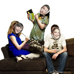 The Series 6 cast with masks. Image shows from L to R: Lucy (Sally Bretton), Daisy (Katy Wix), Lee (Lee Mack). Copyright: Avalon Television / Arlo Productions. The Series 6 cast with masks. Image shows from L to R: Lucy (Sally Bretton), Daisy (Katy Wix), Lee (Lee Mack). Copyright: Avalon Television / Arlo Productions.