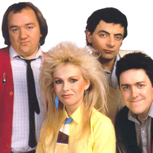 Not The Nine O'Clock News. Image shows from L to R: Mel Smith, Pamela Stephenson, Rowan Atkinson, Griff Rhys Jones. Not The Nine O'Clock News. Image shows from L to R: Mel Smith, Pamela Stephenson, Rowan Atkinson, Griff Rhys Jones.