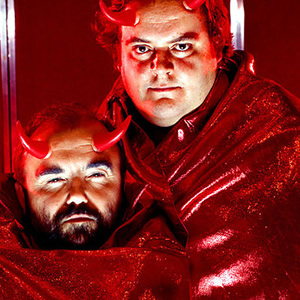 Old Harry's Game. Image shows from L to R: Satan (Andy Hamilton), Gary (Steven O'Donnell). Copyright: BBC. Old Harry's Game. Image shows from L to R: Satan (Andy Hamilton), Gary (Steven O'Donnell). Copyright: BBC.