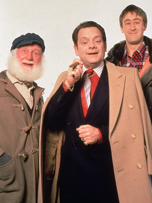 Only Fools And Horses. Image shows from L to R: Uncle Albert (Buster Merryfield), Del (David Jason), Rodney (Nicholas Lyndhurst). Copyright: BBC. Only Fools And Horses. Image shows from L to R: Uncle Albert (Buster Merryfield), Del (David Jason), Rodney (Nicholas Lyndhurst). Copyright: BBC.