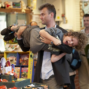 Outnumbered. Image shows from L to R: Pete (Hugh Dennis), Ben (Daniel Roche). Copyright: Hat Trick Productions. Outnumbered. Image shows from L to R: Pete (Hugh Dennis), Ben (Daniel Roche). Copyright: Hat Trick Productions.