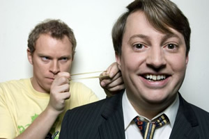 Peep Show. Image shows from L to R: Jeremy Usbourne (Robert Webb), Mark Corrigan (David Mitchell). Copyright: Objective Productions. Peep Show. Image shows from L to R: Jeremy Usbourne (Robert Webb), Mark Corrigan (David Mitchell). Copyright: Objective Productions.