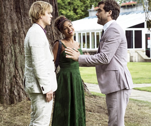 Lovesick. Image shows from L to R: Dylan (Johnny Flynn), Evie (Antonia Thomas), Luke (Daniel Ings). Copyright: Clerkenwell Films. Lovesick. Image shows from L to R: Dylan (Johnny Flynn), Evie (Antonia Thomas), Luke (Daniel Ings). Copyright: Clerkenwell Films.