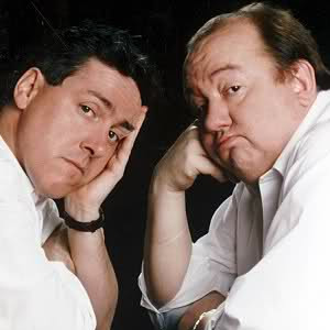 Alas Smith & Jones. Image shows from L to R: Griff Rhys Jones, Mel Smith. Copyright: BBC. Alas Smith & Jones. Image shows from L to R: Griff Rhys Jones, Mel Smith. Copyright: BBC.