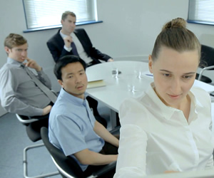 The Expert. Image shows from L to R: James Marlowe, Orion Lee, Abdiel LeRoy, Ewa Maria Wojcik. The Expert. Image shows from L to R: James Marlowe, Orion Lee, Abdiel LeRoy, Ewa Maria Wojcik.
