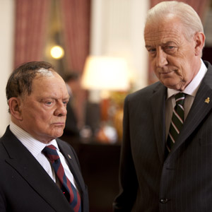 The Royal Bodyguard. Image shows from L to R: Captain Guy Hubble (David Jason), Colonel Dennis Whittington (Geoffrey Whitehead). Copyright: Hat Trick Productions / Busby Productions. The Royal Bodyguard. Image shows from L to R: Captain Guy Hubble (David Jason), Colonel Dennis Whittington (Geoffrey Whitehead). Copyright: Hat Trick Productions / Busby Productions.