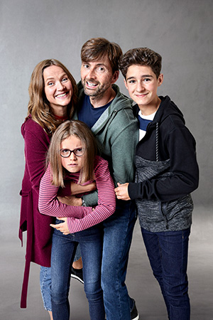 There She Goes. Image shows from L to R: Emily (Jessica Hynes), Rosie (Miley Locke), Simon (David Tennant), Ben (Edan Hayhurst). Copyright: Merman. There She Goes. Image shows from L to R: Emily (Jessica Hynes), Rosie (Miley Locke), Simon (David Tennant), Ben (Edan Hayhurst). Copyright: Merman.