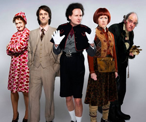 This Is Jinsy. Image shows from L to R: Mrs Goadion (Janine Duvitski), Sporall (Chris Bran), Maven (Justin Chubb), Soosan Noop (Alice Lowe), Trince (Geoffrey McGivern). Copyright: The Welded Tandem Picture Company. This Is Jinsy. Image shows from L to R: Mrs Goadion (Janine Duvitski), Sporall (Chris Bran), Maven (Justin Chubb), Soosan Noop (Alice Lowe), Trince (Geoffrey McGivern). Copyright: The Welded Tandem Picture Company.