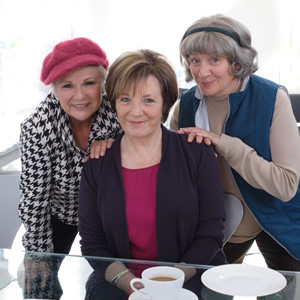 Victoria Wood's Mid Life Christmas. Image shows from L to R: Julie Walters, Delia Smith, Victoria Wood. Copyright: Phil McIntyre Entertainment. Victoria Wood's Mid Life Christmas. Image shows from L to R: Julie Walters, Delia Smith, Victoria Wood. Copyright: Phil McIntyre Entertainment.