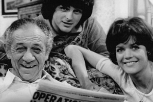 Bless This House. Image shows from L to R: Sid Abbott (Sid James), Mike Abbott (Robin Stewart), Sally Abbott (Sally Geeson). Bless This House. Image shows from L to R: Sid Abbott (Sid James), Mike Abbott (Robin Stewart), Sally Abbott (Sally Geeson).