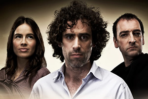 ElvenQuest. Image shows from L to R: Penthiselea (Ingrid Oliver), Sam (Stephen Mangan), Lord Darkness (Alistair McGowan). Copyright: BBC. ElvenQuest. Image shows from L to R: Penthiselea (Ingrid Oliver), Sam (Stephen Mangan), Lord Darkness (Alistair McGowan). Copyright: BBC.