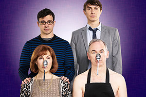  Jackie (Tamsin Greig), Adam (Simon Bird), Jonny (Tom Rosenthal), Martin (Paul Ritter).
