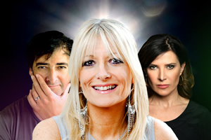 Gaby's Talking Pictures. Image shows from L to R: Alistair McGowan, Gaby Roslin, Ronni Ancona. Copyright: ABsoLuTeLy Productions. Gaby's Talking Pictures. Image shows from L to R: Alistair McGowan, Gaby Roslin, Ronni Ancona. Copyright: ABsoLuTeLy Productions.