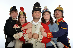 John Finnemore's Souvenir Programme. Image shows from L to R: Lawry Lewin, Margaret Cabourn-Smith, John Finnemore, Carrie Quinlan, Simon Kane. Copyright: BBC. John Finnemore's Souvenir Programme. Image shows from L to R: Lawry Lewin, Margaret Cabourn-Smith, John Finnemore, Carrie Quinlan, Simon Kane. Copyright: BBC.