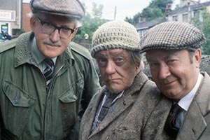 Last Of The Summer Wine. Image shows from L to R: Walter C. 'Foggy' Dewhurst (Brian Wilde), William 'Compo' Simmonite (Bill Owen), Norman Clegg (Peter Sallis). Copyright: BBC. Last Of The Summer Wine. Image shows from L to R: Walter C. 'Foggy' Dewhurst (Brian Wilde), William 'Compo' Simmonite (Bill Owen), Norman Clegg (Peter Sallis). Copyright: BBC.
