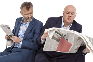 Mock The Week. Image shows from L to R: Hugh Dennis, Dara O Briain. Copyright: Angst Productions. Mock The Week. Image shows from L to R: Hugh Dennis, Dara O Briain. Copyright: Angst Productions.