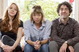 Motherland. Image shows from L to R: Liz (Diane Morgan), Julia (Anna Maxwell Martin), Kevin (Paul Ready). Motherland. Image shows from L to R: Liz (Diane Morgan), Julia (Anna Maxwell Martin), Kevin (Paul Ready).