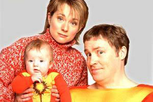 My Hero. Image shows from L to R: Janet Dawkins (Emily Joyce), George Sunday (Ardal O'Hanlon). Copyright: Big Bear Films. My Hero. Image shows from L to R: Janet Dawkins (Emily Joyce), George Sunday (Ardal O'Hanlon). Copyright: Big Bear Films.