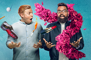 Rob And Romesh Vs. Image shows from L to R: Rob Beckett, Romesh Ranganathan. Copyright: CPL Productions. Rob And Romesh Vs. Image shows from L to R: Rob Beckett, Romesh Ranganathan. Copyright: CPL Productions.