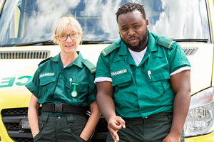 Samson Kayo's Comedy Short. Image shows from L to R: Wendy (Jane Horrocks), Maleek (Samson Kayo). Copyright: Roughcut Television. Samson Kayo's Comedy Short. Image shows from L to R: Wendy (Jane Horrocks), Maleek (Samson Kayo). Copyright: Roughcut Television.