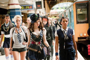 St Trinian's 2: The Legend Of Fritton's Gold. Image shows from L to R: Bianca (Zawe Ashton), Roxy (Sarah Harding), Annabelle Fritton (Talulah Riley), Zoe (Montserrat Lombard). Copyright: Fragile St Trinian's Limited / Ealing Studios. St Trinian's 2: The Legend Of Fritton's Gold. Image shows from L to R: Bianca (Zawe Ashton), Roxy (Sarah Harding), Annabelle Fritton (Talulah Riley), Zoe (Montserrat Lombard). Copyright: Fragile St Trinian's Limited / Ealing Studios.
