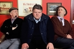 Still Game. Image shows from L to R: Jack Jarvis (Ford Kiernan), Davie (Robbie Coltrane), Victor McDade (Greg Hemphill). Copyright: The Comedy Unit. Still Game. Image shows from L to R: Jack Jarvis (Ford Kiernan), Davie (Robbie Coltrane), Victor McDade (Greg Hemphill). Copyright: The Comedy Unit.