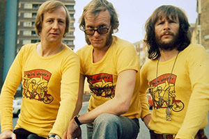 The Goodies. Image shows from L to R: Tim (Tim Brooke-Taylor), Graeme (Graeme Garden), Bill (Bill Oddie). Copyright: BBC. The Goodies. Image shows from L to R: Tim (Tim Brooke-Taylor), Graeme (Graeme Garden), Bill (Bill Oddie). Copyright: BBC.