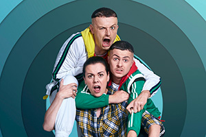 The Young Offenders. Image shows from L to R: Jock O'Keeffe (Chris Walley), Mairead MacSweeney (Hilary Rose), Conor MacSweeney (Alex Murphy). The Young Offenders. Image shows from L to R: Jock O'Keeffe (Chris Walley), Mairead MacSweeney (Hilary Rose), Conor MacSweeney (Alex Murphy).