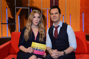 Your Face Or Mine. Image shows from L to R: Katherine Ryan, Jimmy Carr. Copyright: Talkback. Your Face Or Mine. Image shows from L to R: Katherine Ryan, Jimmy Carr. Copyright: Talkback.