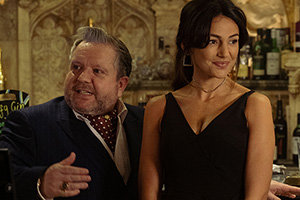 Brassic. Image shows from L to R: Steff Styles (Wayne Cater), Erin (Michelle Keegan). Copyright: Calamity Films. Brassic. Image shows from L to R: Steff Styles (Wayne Cater), Erin (Michelle Keegan). Copyright: Calamity Films.