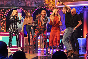 Celebrity Juice. Image shows from L to R: Holly Willoughby, Nadine Coyle, Leigh Francis, Fearne Cotton, Ricky Wilson, Simon Rimmer. Celebrity Juice. Image shows from L to R: Holly Willoughby, Nadine Coyle, Leigh Francis, Fearne Cotton, Ricky Wilson, Simon Rimmer.