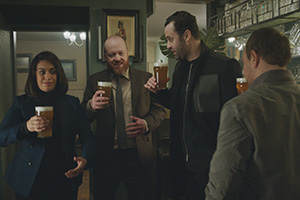 Code 404. Image shows from L to R: DI Ryle (Emily Lloyd Saini), DI Gilbert (Steve Oram), DI John Major (Daniel Mays), DI Roy Carver (Stephen Graham). Code 404. Image shows from L to R: DI Ryle (Emily Lloyd Saini), DI Gilbert (Steve Oram), DI John Major (Daniel Mays), DI Roy Carver (Stephen Graham).
