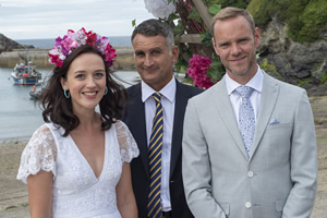 Doc Martin. Image shows from L to R: Morwenna Newcross (Jessica Ransom), PC Penhale (John Marquez), Al Large (Joe Absolom). Doc Martin. Image shows from L to R: Morwenna Newcross (Jessica Ransom), PC Penhale (John Marquez), Al Large (Joe Absolom).