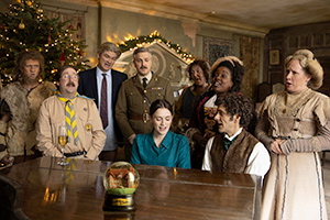 Ghosts. Image shows from L to R: Robin (Laurence Rickard), Pat (Jim Howick), Julian (Simon Farnaby), Captain (Ben Willbond), Alison (Charlotte Ritchie), Mary (Katy Wix), Kitty (Lolly Adefope), Thomas (Mathew Baynton), Lady Button (Martha Howe-Douglas). Copyright: Monumental Pictures. Ghosts. Image shows from L to R: Robin (Laurence Rickard), Pat (Jim Howick), Julian (Simon Farnaby), Captain (Ben Willbond), Alison (Charlotte Ritchie), Mary (Katy Wix), Kitty (Lolly Adefope), Thomas (Mathew Baynton), Lady Button (Martha Howe-Douglas). Copyright: Monumental Pictures.