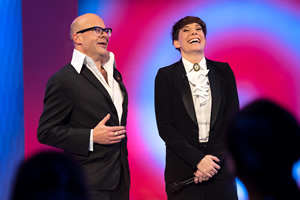 Harry Hill's ClubNite. Image shows from L to R: Harry Hill, Suzi Ruffell. Copyright: Nit TV. Harry Hill's ClubNite. Image shows from L to R: Harry Hill, Suzi Ruffell. Copyright: Nit TV.