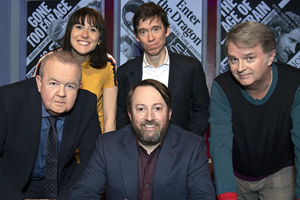 Have I Got News For You. Image shows from L to R: Ian Hislop, Maisie Adam, David Mitchell, Rory Stewart, Paul Merton. Have I Got News For You. Image shows from L to R: Ian Hislop, Maisie Adam, David Mitchell, Rory Stewart, Paul Merton.