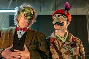 Inside No. 9. Image shows from L to R: The Doctor (Steve Pemberton), Scaramouche (Reece Shearsmith). Inside No. 9. Image shows from L to R: The Doctor (Steve Pemberton), Scaramouche (Reece Shearsmith).