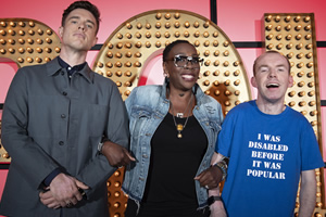 Live At The Apollo. Image shows from L to R: Ed Gamble, Gina Yashere, Lee Ridley. Copyright: Open Mike Productions. Live At The Apollo. Image shows from L to R: Ed Gamble, Gina Yashere, Lee Ridley. Copyright: Open Mike Productions.