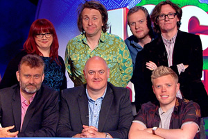 Mock The Week. Image shows from L to R: Hugh Dennis, Angela Barnes, Dara O Briain, Milton Jones, Miles Jupp, Ed Byrne, Rob Beckett. Mock The Week. Image shows from L to R: Hugh Dennis, Angela Barnes, Dara O Briain, Milton Jones, Miles Jupp, Ed Byrne, Rob Beckett.