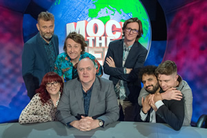 Mock The Week. Image shows from L to R: Hugh Dennis, Angela Barnes, Milton Jones, Dara O Briain, Ed Byrne, Nish Kumar, Ed Gamble. Copyright: Angst Productions. Mock The Week. Image shows from L to R: Hugh Dennis, Angela Barnes, Milton Jones, Dara O Briain, Ed Byrne, Nish Kumar, Ed Gamble. Copyright: Angst Productions.