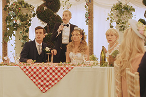 Out Of Her Mind. Image shows from L to R: Stefan (Tom Stuart), Sara (Sara Pascoe), Lucy (Fiona Button), Carol (Juliet Stevenson). Out Of Her Mind. Image shows from L to R: Stefan (Tom Stuart), Sara (Sara Pascoe), Lucy (Fiona Button), Carol (Juliet Stevenson).