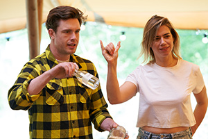 Outsiders. Image shows from L to R: Ed Gamble, Lou Sanders. Copyright: Renegade Pictures. Outsiders. Image shows from L to R: Ed Gamble, Lou Sanders. Copyright: Renegade Pictures.