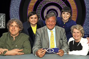QI. Image shows from L to R: Alan Davies, Susan Calman, Stephen Fry, Aisling Bea, Sandi Toksvig. Copyright: TalkbackThames. QI. Image shows from L to R: Alan Davies, Susan Calman, Stephen Fry, Aisling Bea, Sandi Toksvig. Copyright: TalkbackThames.