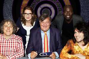 QI. Image shows from L to R: Alan Davies, Sarah Millican, Stephen Fry, Eddie Kadi, Noel Fielding. Copyright: TalkbackThames. QI. Image shows from L to R: Alan Davies, Sarah Millican, Stephen Fry, Eddie Kadi, Noel Fielding. Copyright: TalkbackThames.