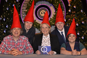 QI. Image shows from L to R: Alan Davies, Josh Widdicombe, Sandi Toksvig, Matt Lucas, Susan Calman. Copyright: TalkbackThames. QI. Image shows from L to R: Alan Davies, Josh Widdicombe, Sandi Toksvig, Matt Lucas, Susan Calman. Copyright: TalkbackThames.