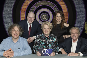 QI. Image shows from L to R: Alan Davies, Matt Lucas, Sandi Toksvig, Cariad Lloyd, Jerry Springer. Copyright: TalkbackThames. QI. Image shows from L to R: Alan Davies, Matt Lucas, Sandi Toksvig, Cariad Lloyd, Jerry Springer. Copyright: TalkbackThames.